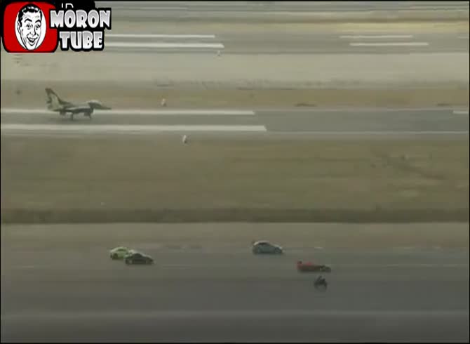 Video :Race a private jet, an F1, an F16, a motorbike, an Aston Martin, a Lotus, or a Telsa
